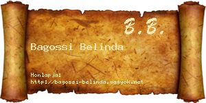 Bagossi Belinda névjegykártya